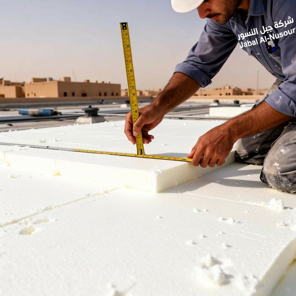 عزل أسطح حراري - قياس سماكة الفوم للتأكد من المطابقة