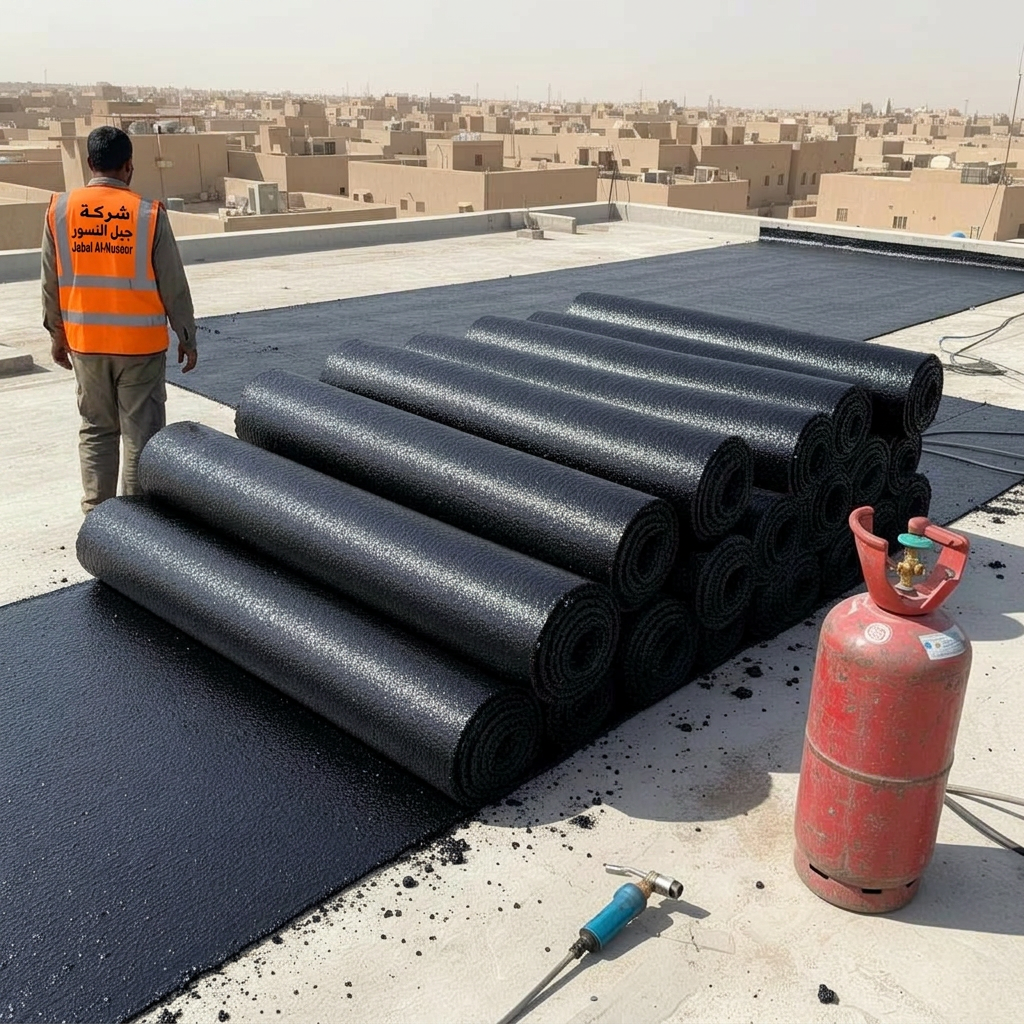 عزل أسطح مائي - رولات البيتومين الأصلية جاهزة للتركيب